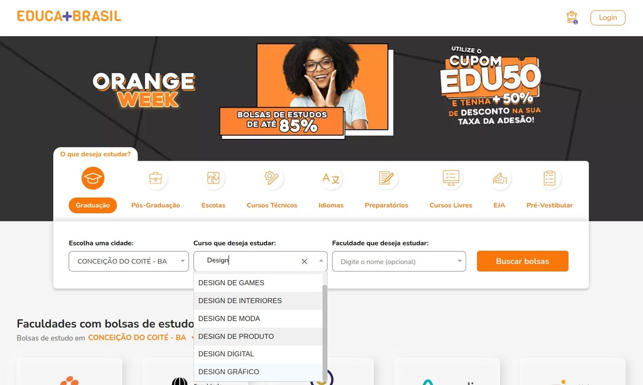 Página principal do Educa Mais Brasil 2024