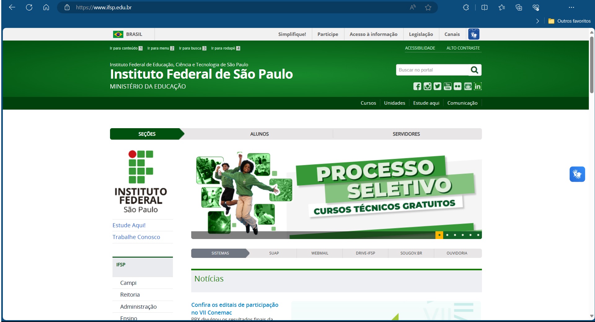 Portal do IFSP 