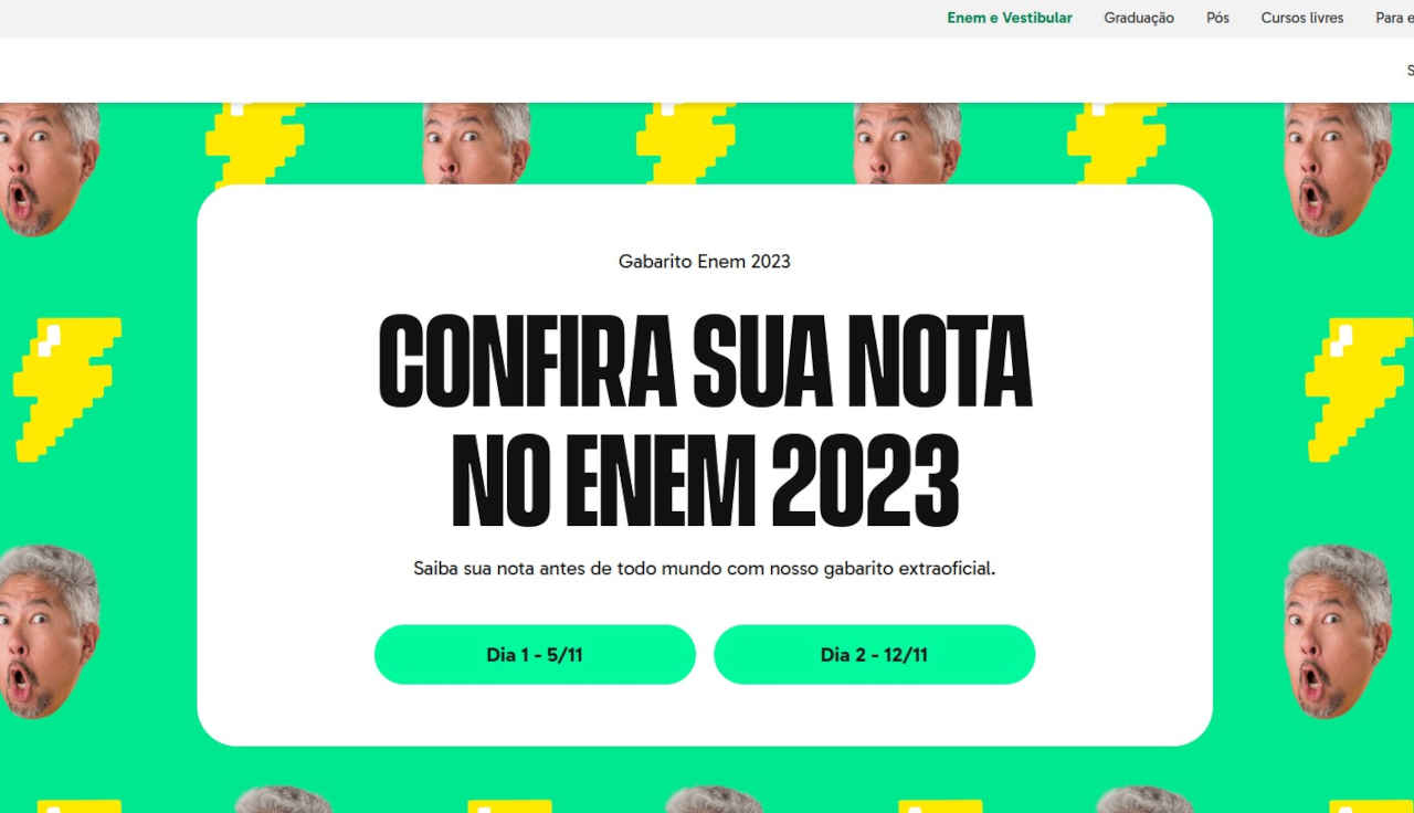 Site simula nota TRI das provas do Enem